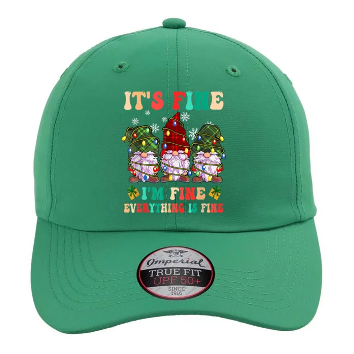 It's Fine I'm Fine Everything Is Fine Christmas Lights Gnome The Original Performance Cap