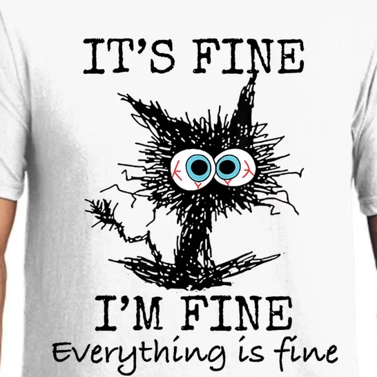 Its Fine Im Fine Everything Is Fine Funny Cat Pajama Set