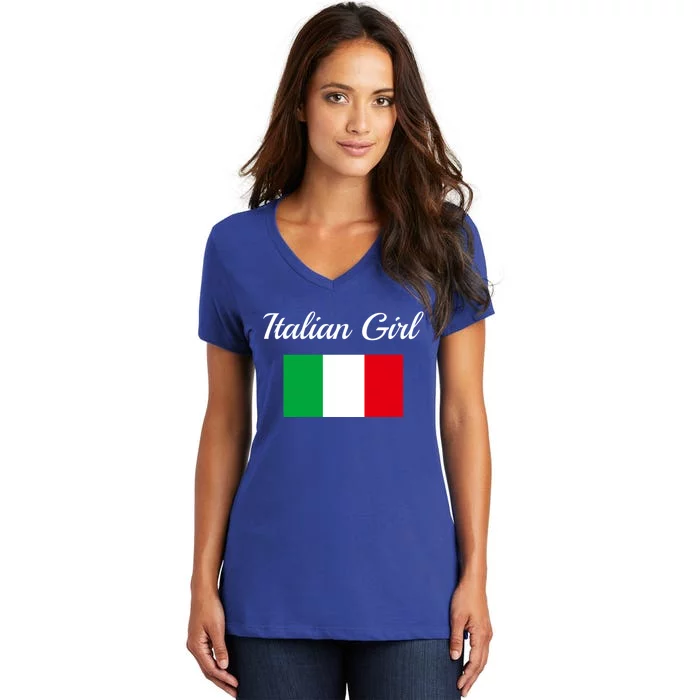 Italian Flag Italy Pride Italiangreat Giftamerican Gift Women's V-Neck T-Shirt