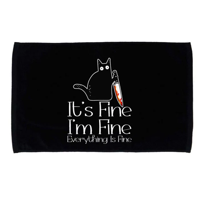 Its Fine Im Fine Everythings Fine Halloween Costume Cat Microfiber Hand Towel