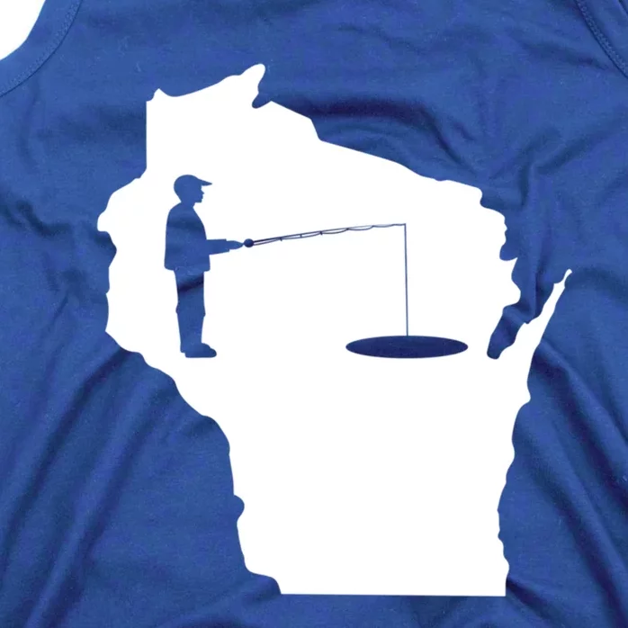 Ice Fishing In Wisconsin Funny Ice Fishing Dad Cute Gift Tank Top