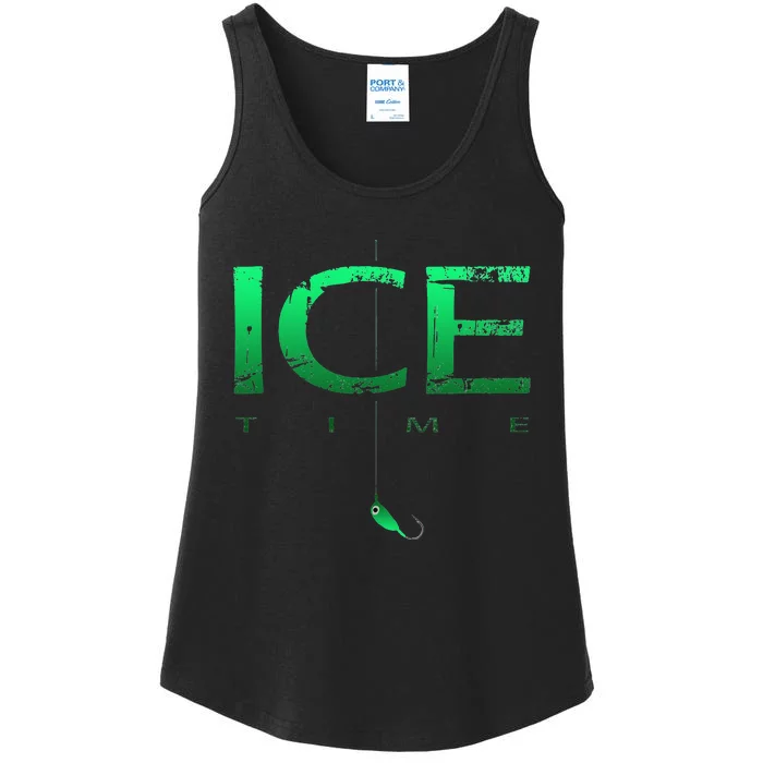 Ice Fishing - Ice Time with Ice Jig - Ice Fisherman Ladies Essential Tank