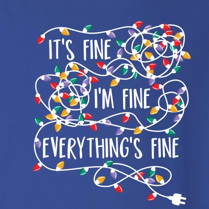 It's Fine I'm Fine Everything Is Fine Christmas Lights Cute Gift Toddler Long Sleeve Shirt