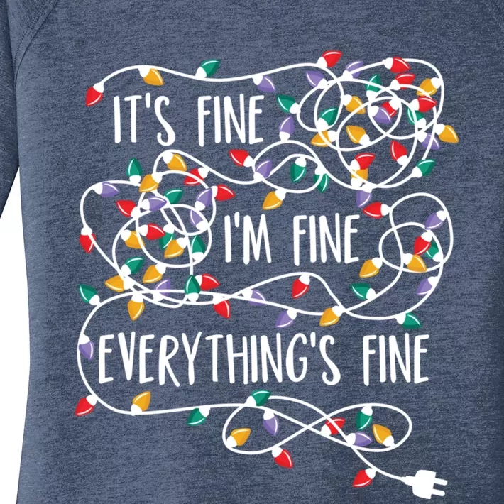 It's Fine I'm Fine Everything Is Fine Christmas Lights Cute Gift Women's Perfect Tri Tunic Long Sleeve Shirt