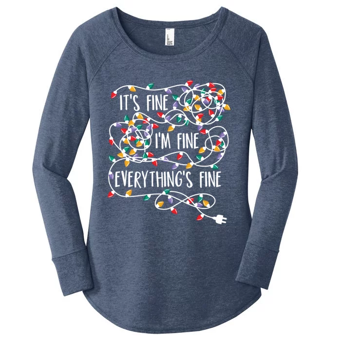 It's Fine I'm Fine Everything Is Fine Christmas Lights Cute Gift Women's Perfect Tri Tunic Long Sleeve Shirt