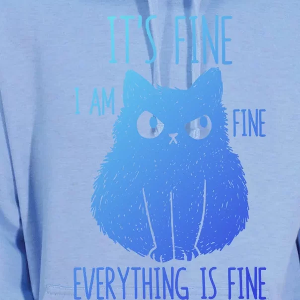 ItS Fine IM Fine Everything Is Fine Stressedout Black Cat Cool Gift Unisex Surf Hoodie