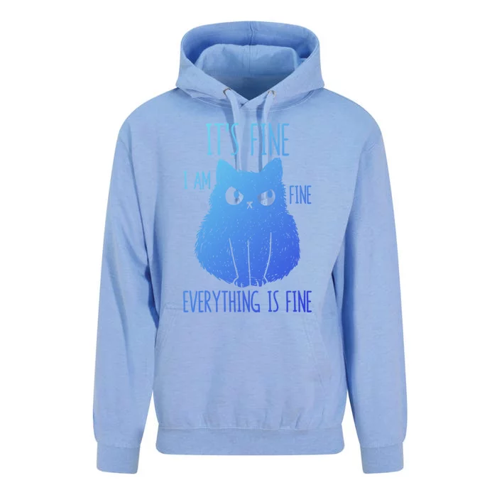 ItS Fine IM Fine Everything Is Fine Stressedout Black Cat Cool Gift Unisex Surf Hoodie