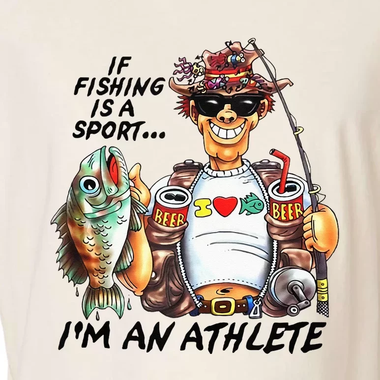 If Fishing Is A Sport Im An Athlete Funny Fishing Lovers Garment-Dyed Women's Muscle Tee