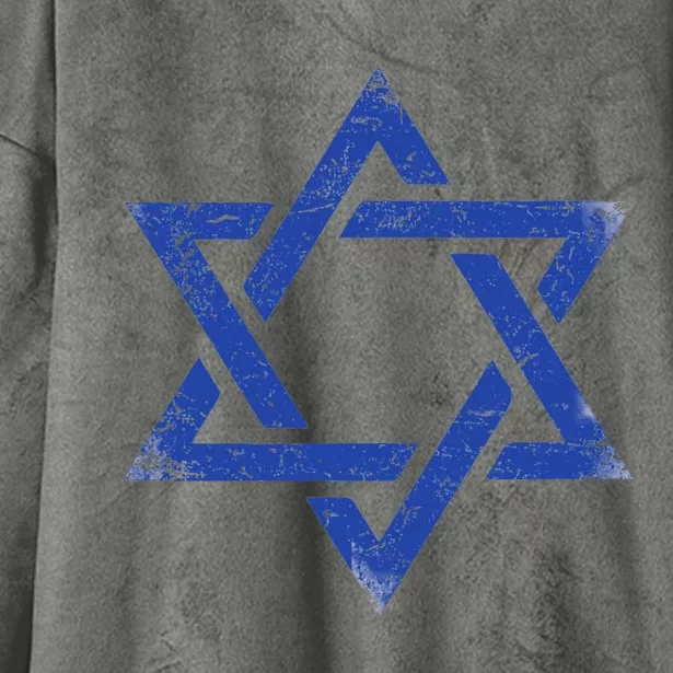 Israeli Flag Israel Jewish Symbol Star of David Pride Israel Hooded Wearable Blanket