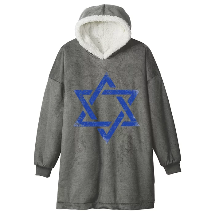 Israeli Flag Israel Jewish Symbol Star of David Pride Israel Hooded Wearable Blanket