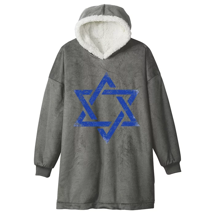 Israeli Flag Israel Jewish Symbol Star Of David Pride Israel Hooded Wearable Blanket