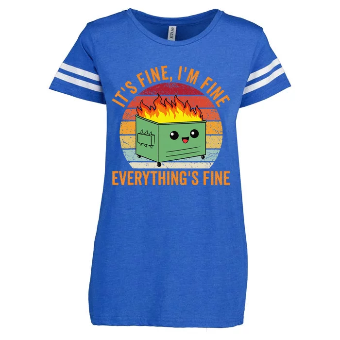 Its Fine Im Fine Everythings Fine Dumpster Fire Enza Ladies Jersey Football T-Shirt