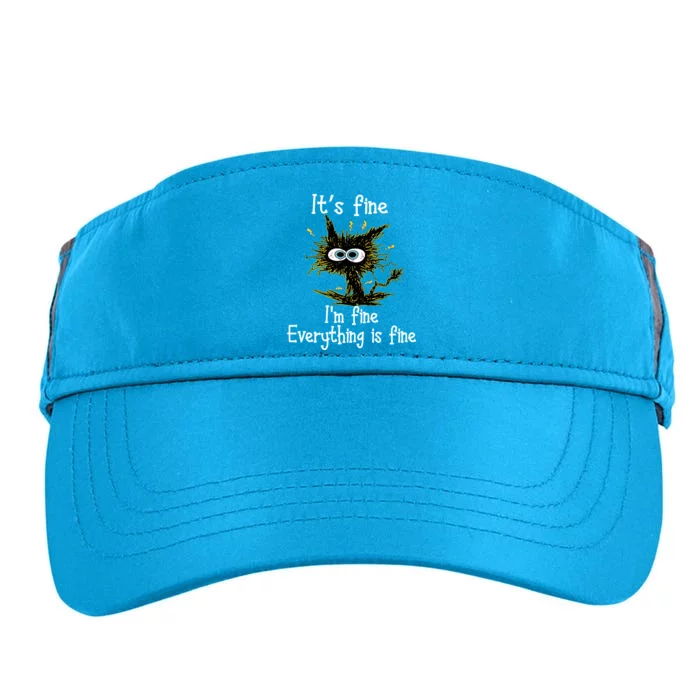 It's Fine I'm Fine Everything Is Fine Black Cat Bored Gift Adult Drive Performance Visor