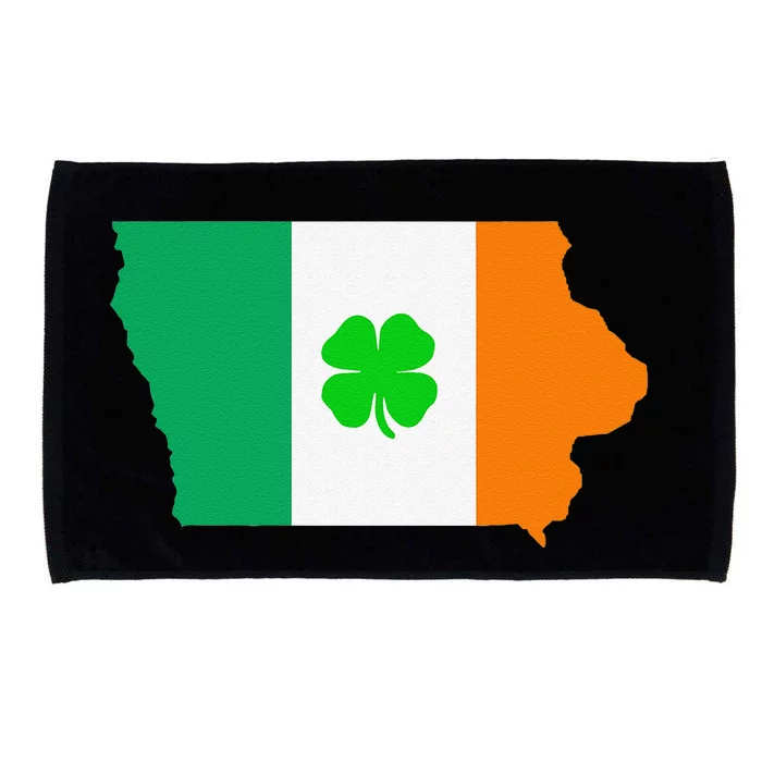 Irish Flag Iowa State Map St Patrick's Day Microfiber Hand Towel