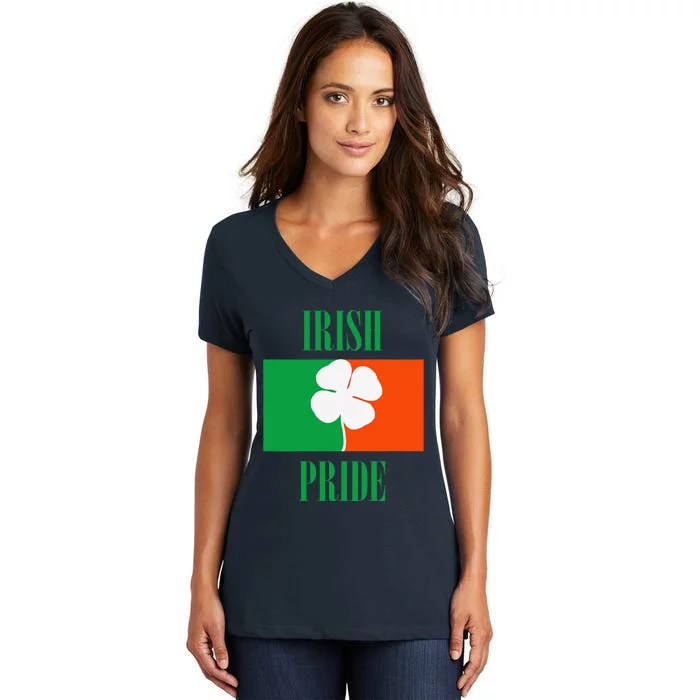 Irish Flag Irish Pride Saint Patrick's Day Women's V-Neck T-Shirt