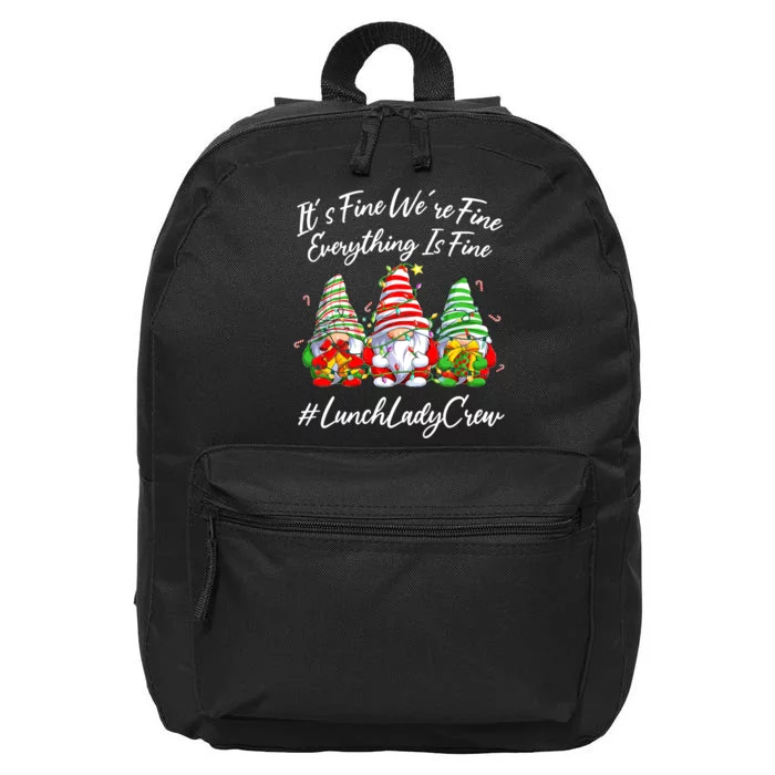 It's Fine I'm Fine Everything Is Fine Gnome Christmas Lights 16 in Basic Backpack