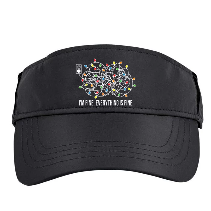 Its Fine Im Fine Everything Is Fine Funny Christmas Lights Adult Drive Performance Visor