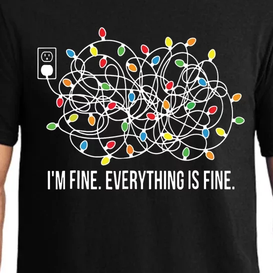 Its Fine Im Fine Everything Is Fine Funny Christmas Lights Pajama Set