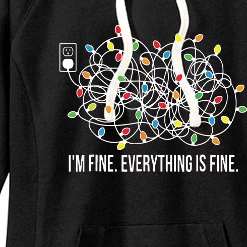 Its Fine Im Fine Everything Is Fine Funny Christmas Lights Women's Fleece Hoodie