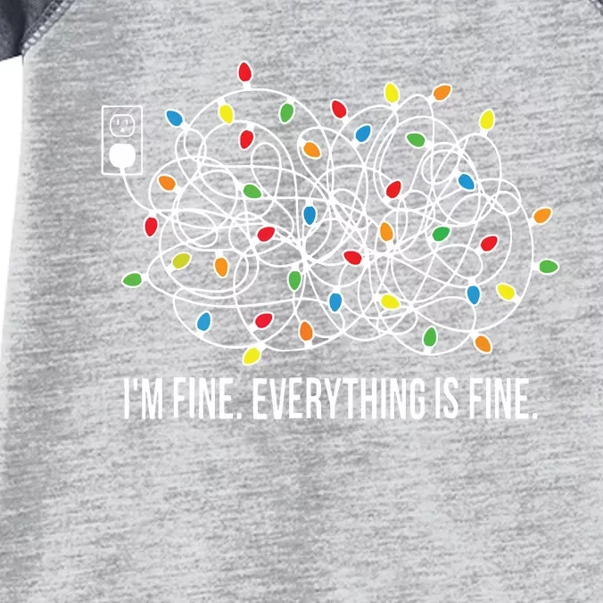 Its Fine Im Fine Everything Is Fine Funny Christmas Lights Infant Baby Jersey Bodysuit