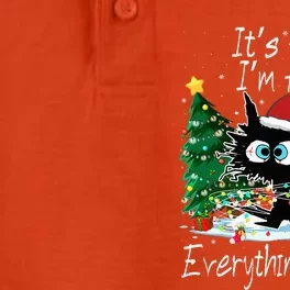 It's Fine I'm Fine Everything Is Fine Funny Cat Christmas Dry Zone Grid Performance Polo