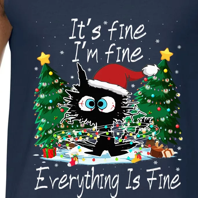 It's Fine I'm Fine Everything Is Fine Funny Cat Christmas Comfort Colors® Tank Top