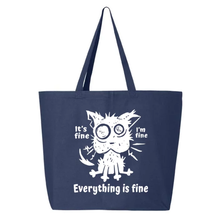 It's Fine I'm Fine Everything Is Fine, Funny Cat Fathers Day 25L Jumbo Tote