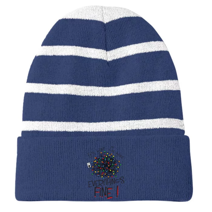 ItS Fine IM Fine Everything Is Fine! Funny Christmas Striped Beanie with Solid Band