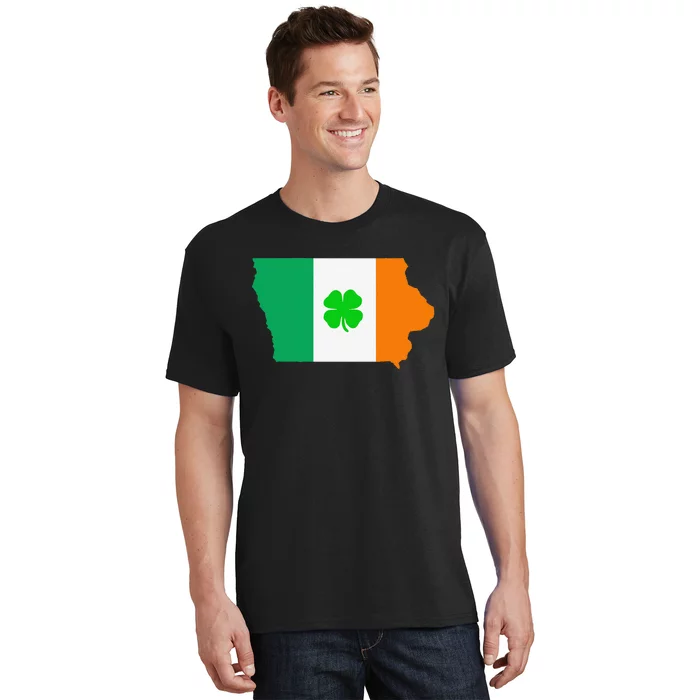 Irish Flag Iowa State Map St Patrick's Day T-Shirt