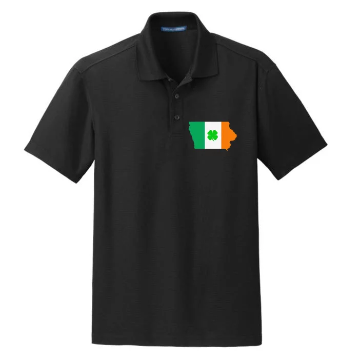 Irish Flag Iowa State Map St Patrick's Day Dry Zone Grid Performance Polo