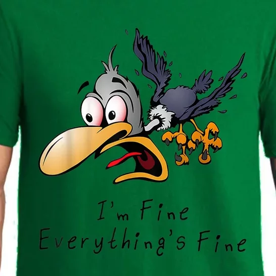 It's Fine I'm Fine Everything Is Fine Funny Cartoon Bird Pajama Set