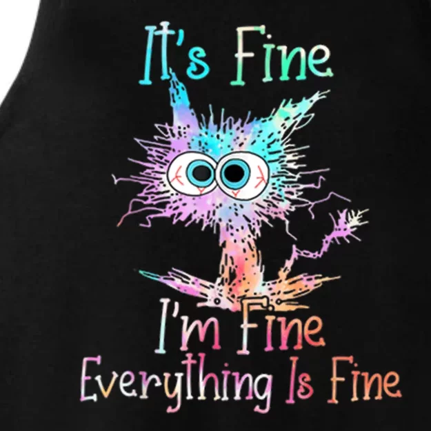 It's Fine I'm Fine Everything Is Fine Ladies Tri-Blend Wicking Tank