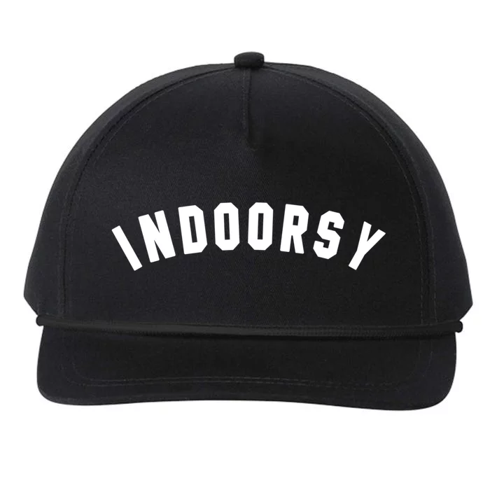 Indoorsy Funny Introvert Attitude Popular Sarcastic Saying Gift Snapback Five-Panel Rope Hat