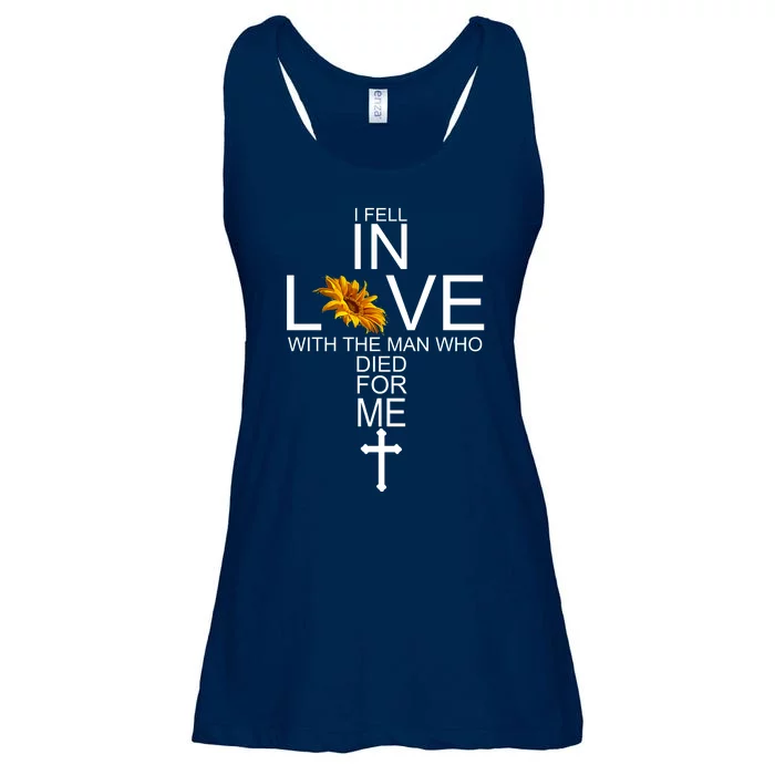 I Fell In Love With The Man Who Died For Me Jesus Ladies Essential Flowy Tank