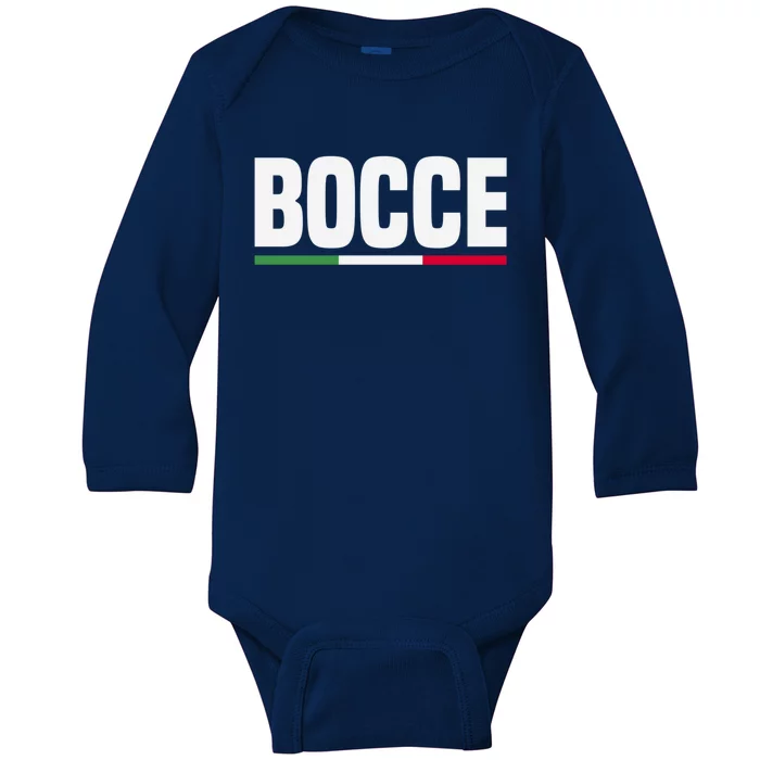 Italy Flag Italian Bocce Ball Player Meaningful Gift Baby Long Sleeve Bodysuit