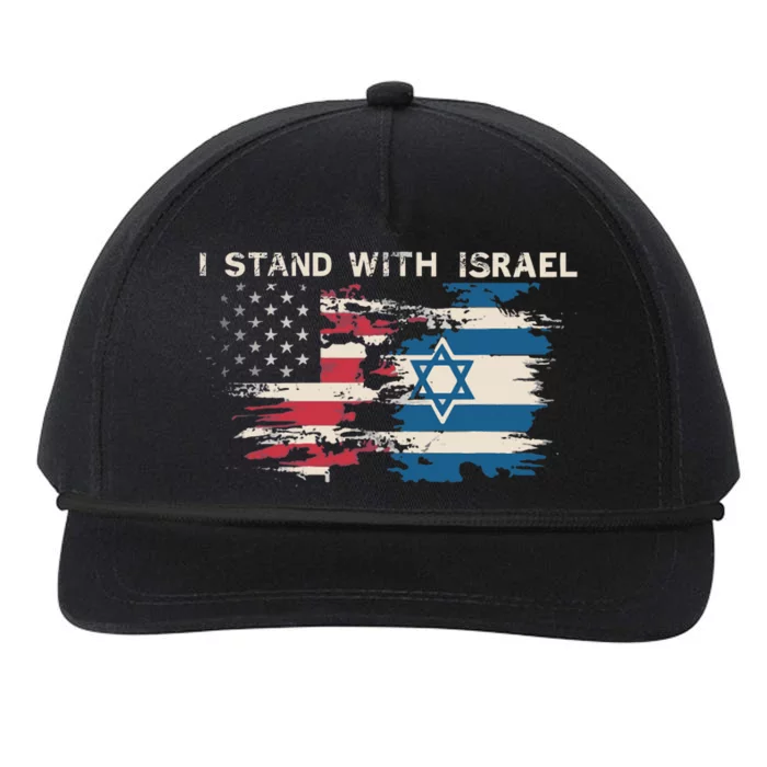 Israeli Flag Jewish Star Of David | I Stand With Israel Snapback Five-Panel Rope Hat