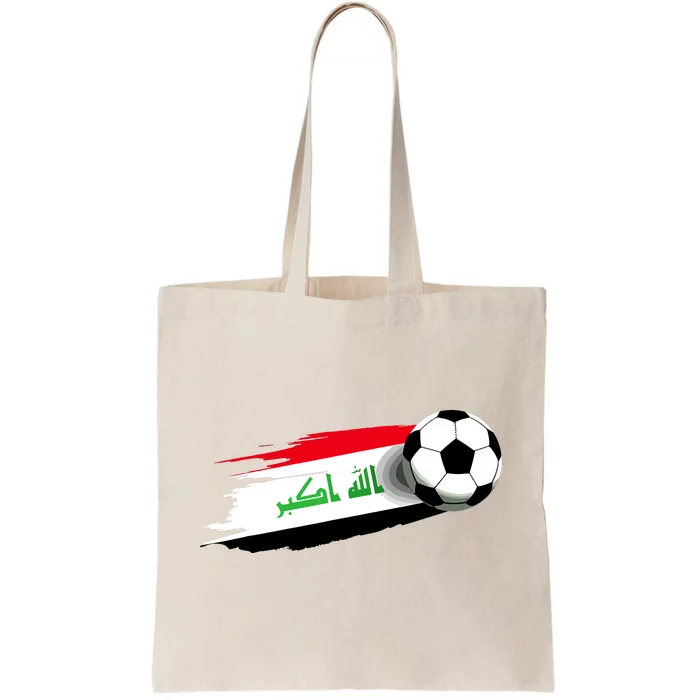 Iraq Flag Jersey Iraqi Soccer Team Iraqi Tote Bag