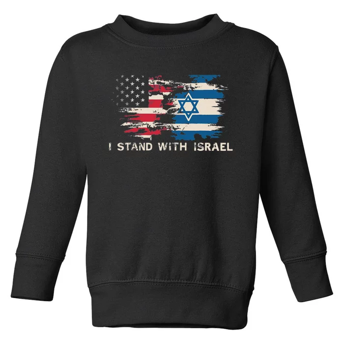 Israeli Flag Jewish Star Of David I Stand With Israel Toddler Sweatshirt