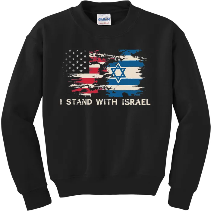 Israeli Flag Jewish Star Of David I Stand With Israel Kids Sweatshirt