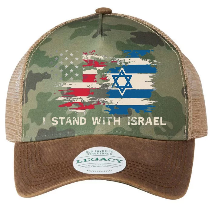 Israeli Flag Jewish Star Of David I Stand With Israel Legacy Tie Dye Trucker Hat