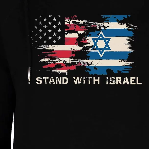 Israeli Flag Jewish Star Of David I Stand With Israel Womens Funnel Neck Pullover Hood