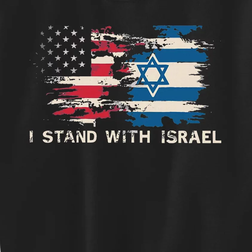 Israeli Flag Jewish Star Of David I Stand With Israel Kids Sweatshirt