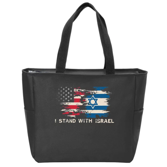 Israeli Flag Jewish Star Of David I Stand With Israel Zip Tote Bag