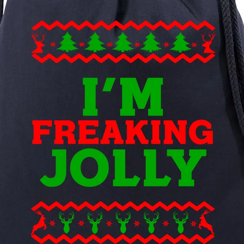 IM Freaking Jolly Funny Christmas Gift Drawstring Bag