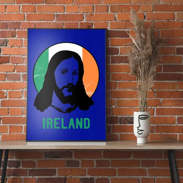 Ireland Flag Jesus St Patricks Day Gift Poster