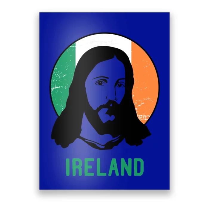 Ireland Flag Jesus St Patricks Day Gift Poster