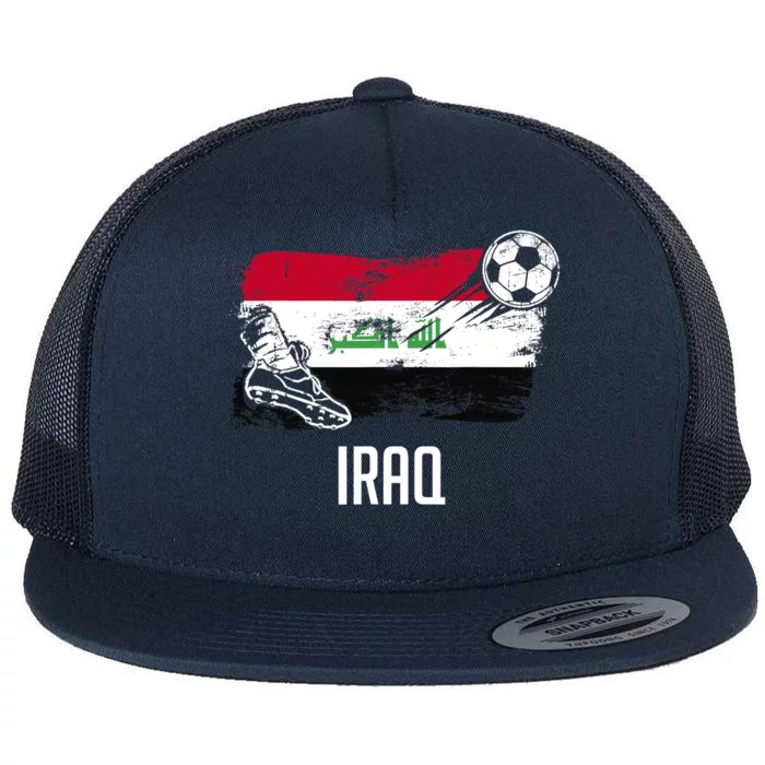 Iraq Flag Jersey Iraqi Soccer Team Iraqi Flat Bill Trucker Hat