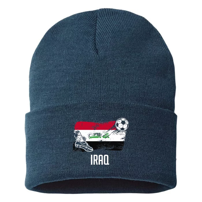 Iraq Flag Jersey Iraqi Soccer Team Iraqi Sustainable Knit Beanie