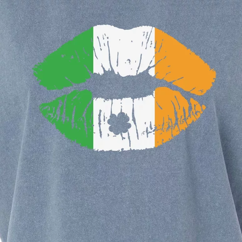 Irish Flag Kissing Lips St Patricks Day Garment-Dyed Women's Muscle Tee