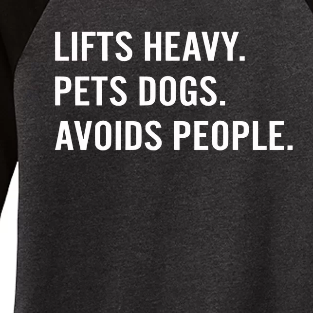 Ironpanda Fitness Lifts Heavy Pets Dogs Avoids People Women's Tri-Blend 3/4-Sleeve Raglan Shirt